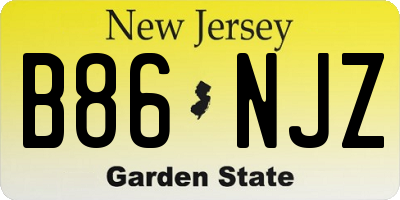 NJ license plate B86NJZ