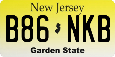 NJ license plate B86NKB