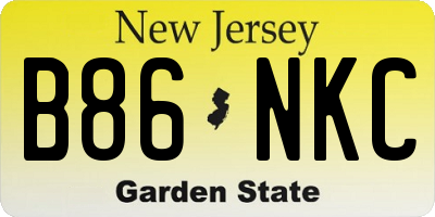 NJ license plate B86NKC