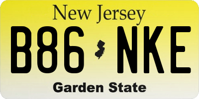 NJ license plate B86NKE