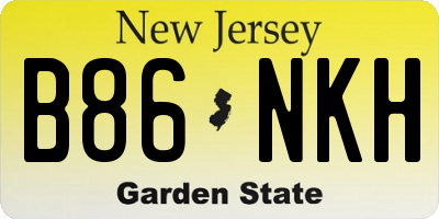 NJ license plate B86NKH