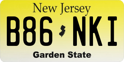 NJ license plate B86NKI
