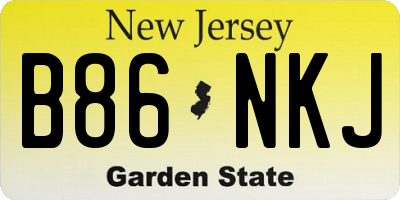 NJ license plate B86NKJ
