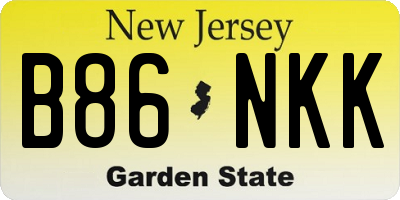 NJ license plate B86NKK