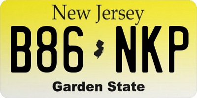 NJ license plate B86NKP