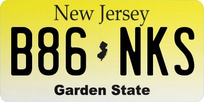 NJ license plate B86NKS