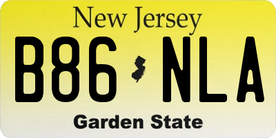 NJ license plate B86NLA
