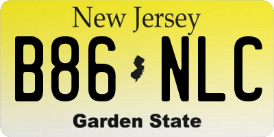 NJ license plate B86NLC