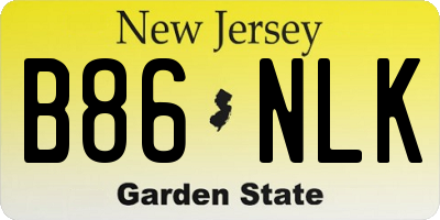 NJ license plate B86NLK