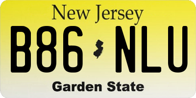 NJ license plate B86NLU