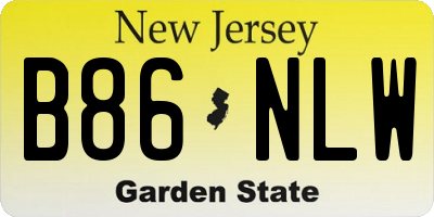 NJ license plate B86NLW