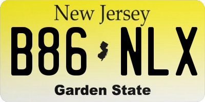 NJ license plate B86NLX
