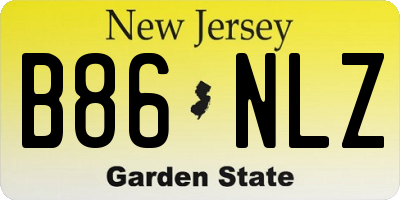 NJ license plate B86NLZ