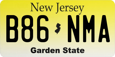 NJ license plate B86NMA