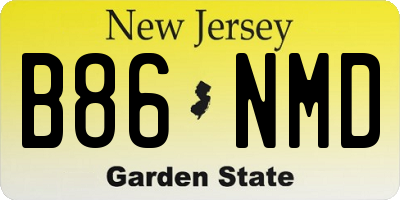 NJ license plate B86NMD