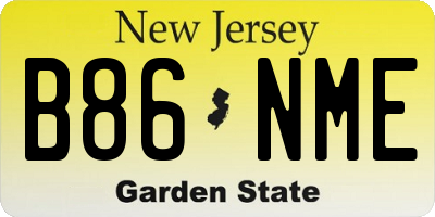 NJ license plate B86NME