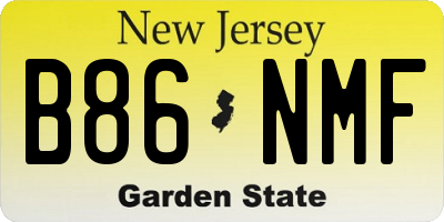 NJ license plate B86NMF