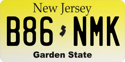 NJ license plate B86NMK