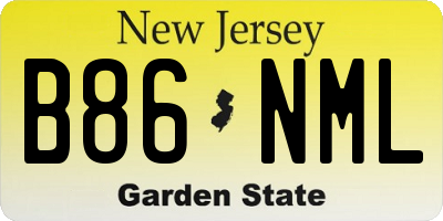 NJ license plate B86NML