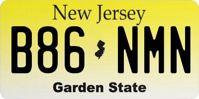 NJ license plate B86NMN