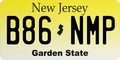 NJ license plate B86NMP