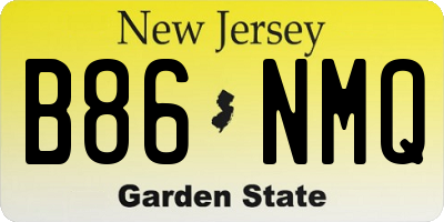NJ license plate B86NMQ