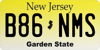 NJ license plate B86NMS