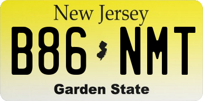 NJ license plate B86NMT