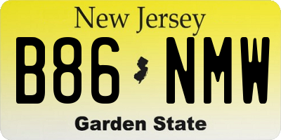 NJ license plate B86NMW