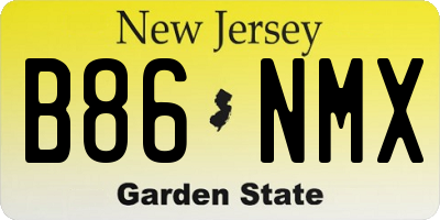 NJ license plate B86NMX