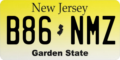 NJ license plate B86NMZ