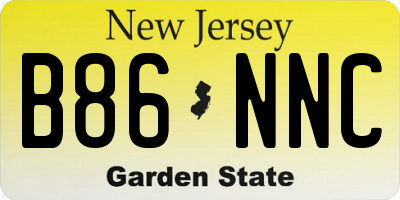 NJ license plate B86NNC