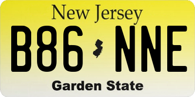 NJ license plate B86NNE