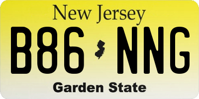 NJ license plate B86NNG
