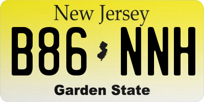 NJ license plate B86NNH