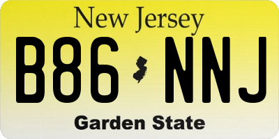 NJ license plate B86NNJ