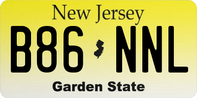 NJ license plate B86NNL