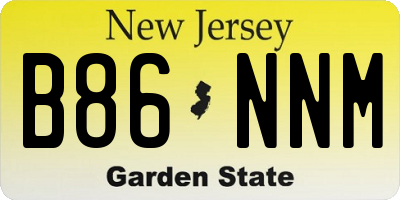 NJ license plate B86NNM