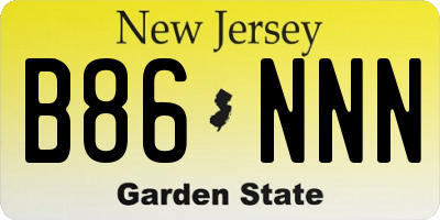 NJ license plate B86NNN