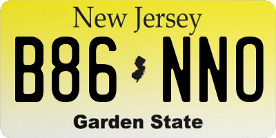 NJ license plate B86NNO