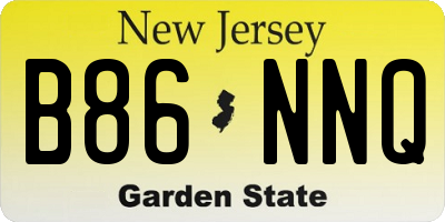 NJ license plate B86NNQ