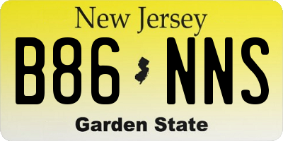 NJ license plate B86NNS