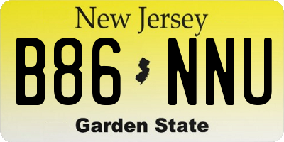 NJ license plate B86NNU