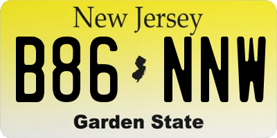 NJ license plate B86NNW