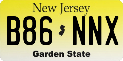 NJ license plate B86NNX
