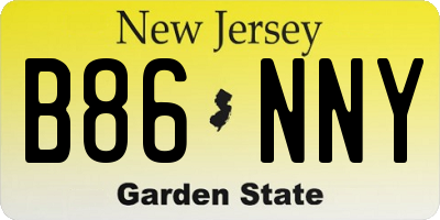 NJ license plate B86NNY