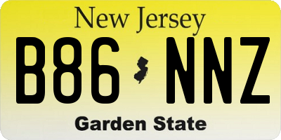 NJ license plate B86NNZ