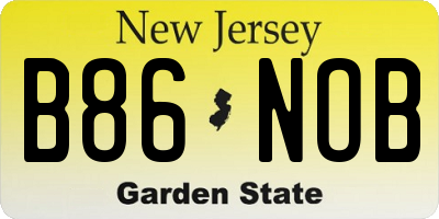 NJ license plate B86NOB