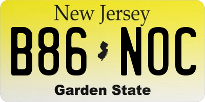 NJ license plate B86NOC