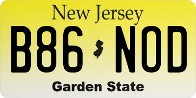 NJ license plate B86NOD